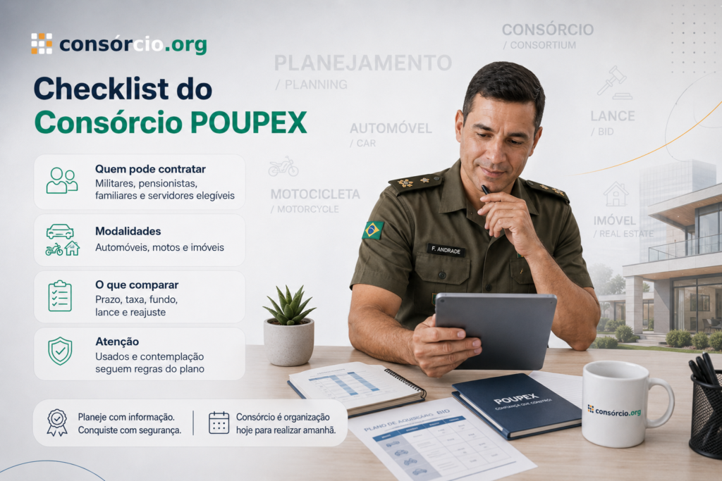 consórcio poupex checklist