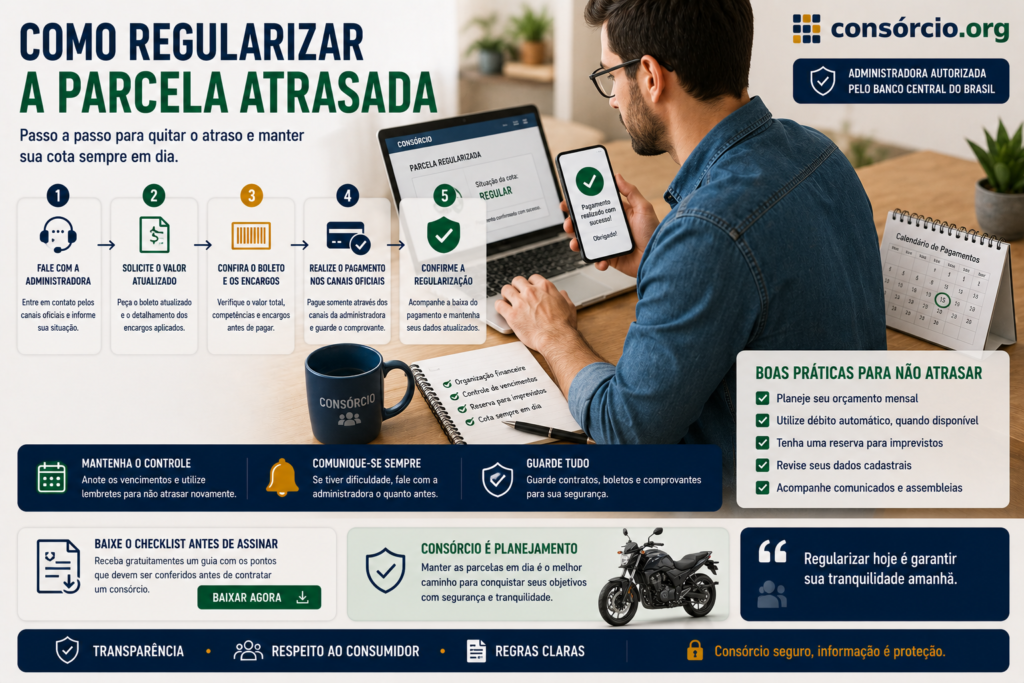 parcela de consórcio atrasada o que fazer