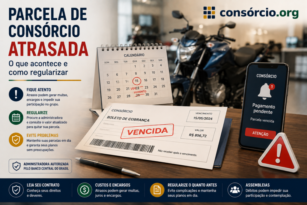 parcela de consórcio atrasada